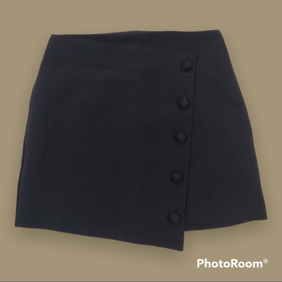 Navy Asymmetrical Mini Skirt. - Picture 2 of 6